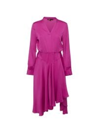Maje Rushia Asymmetric Midi Dress Pink at Farfetch